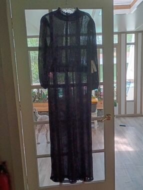 Nordstrom Eliza J Black Metallic Thread Long Jumpsuit